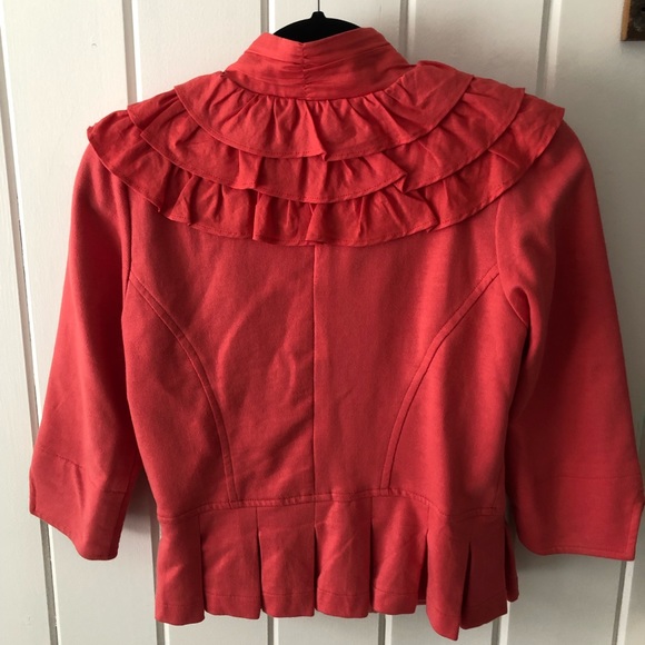 Coral cropped Blazer Jacket - Picture 2 of 3